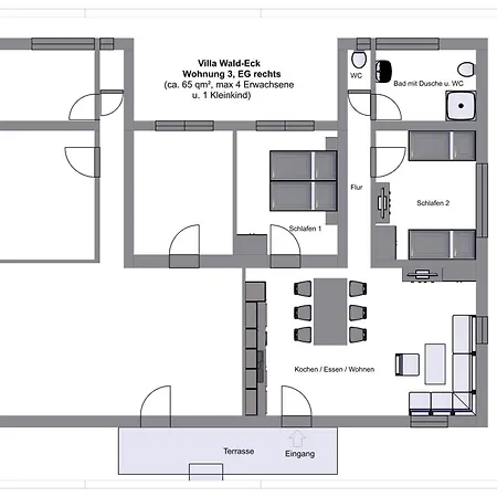 ückeritz, Wald-eck - Erdgeschoss Apartamento